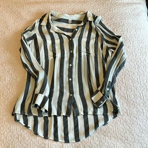 BP grey and white striped button up